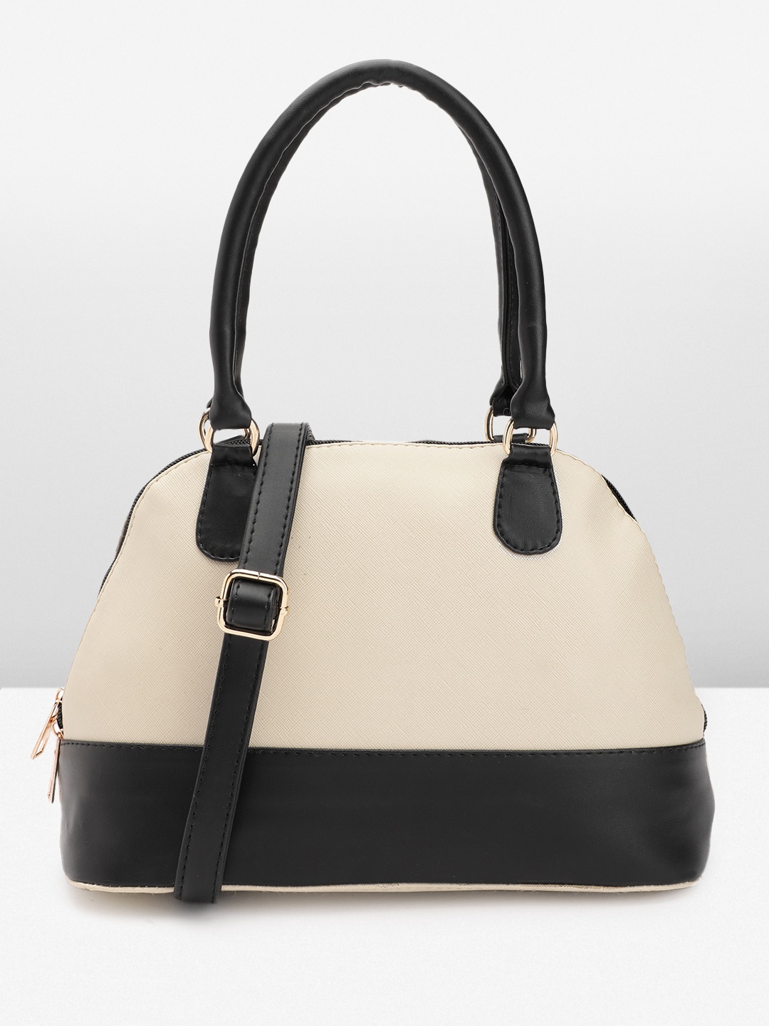 

Mast & Harbour Colourblocked Structured Shoulder Bag, Cream