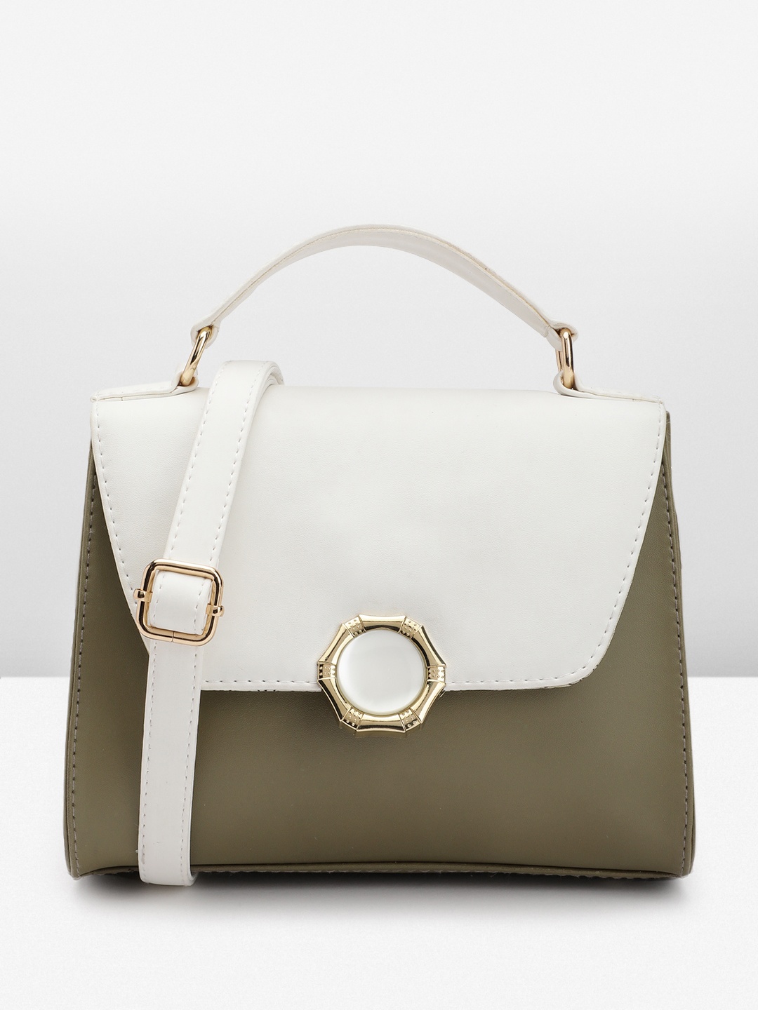 

Mast & Harbour Colourblocked Satchel Bag, Olive