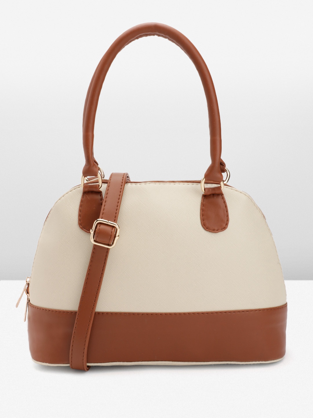 

Mast & Harbour Colourblocked Structured Shoulder Bag, Cream