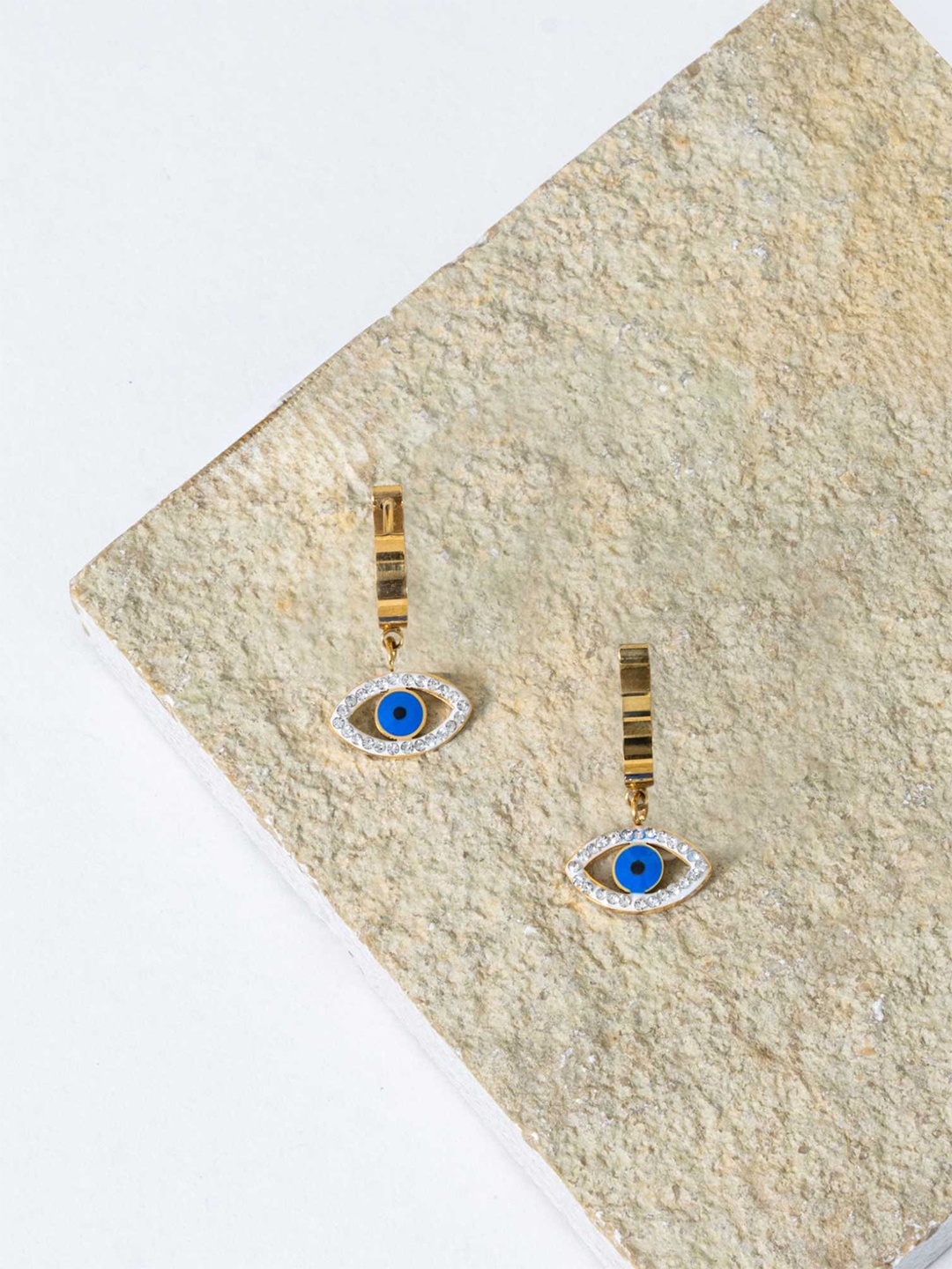 

ZAISHA 18k Gold-Plated Contemporary Shaped Drop Earrings