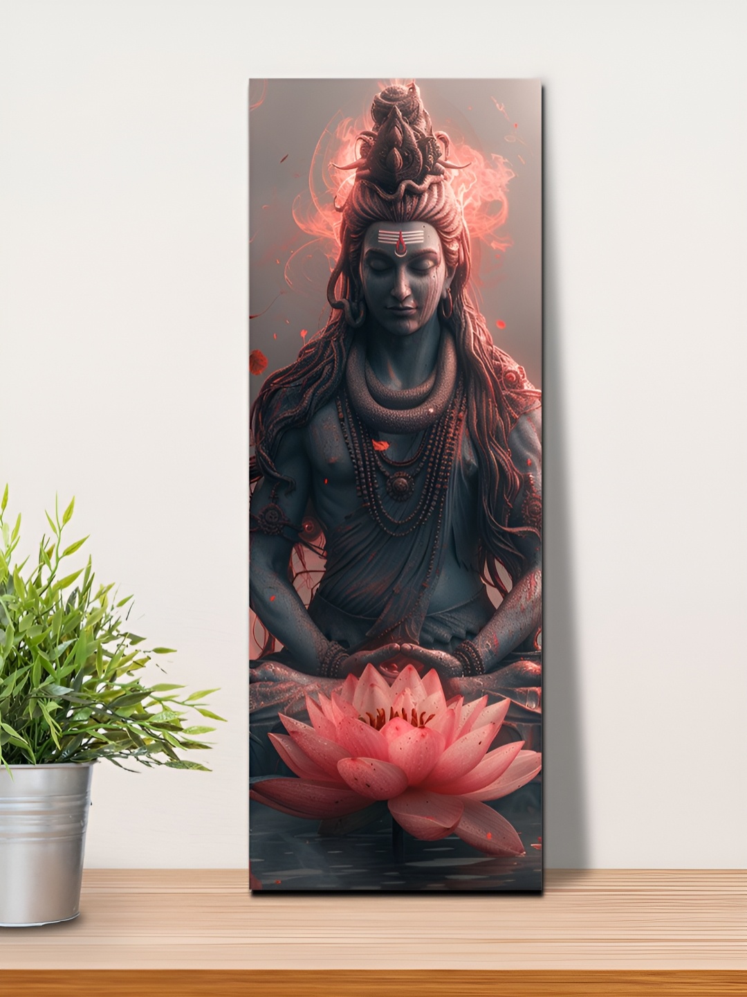 

OLIVE TREE Grey And Peach Religious Printed Canvas Wall Art