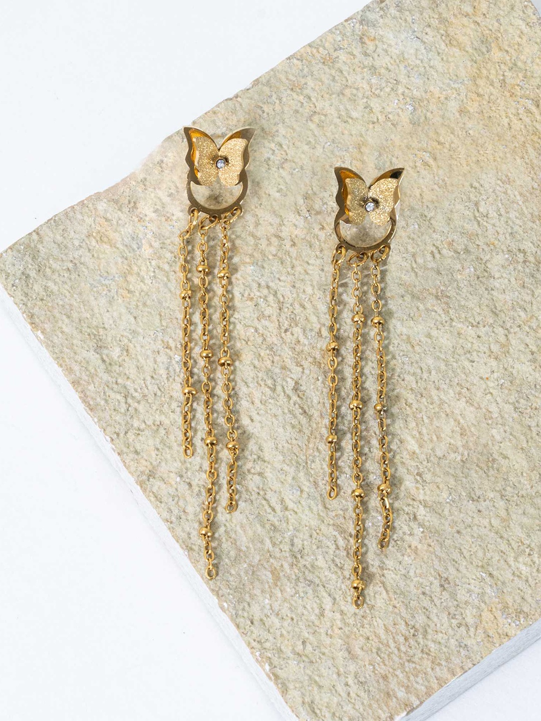 

ZAISHA 18K Gold Plated Stainless Steel Contemporary Shaped Drop Earrings