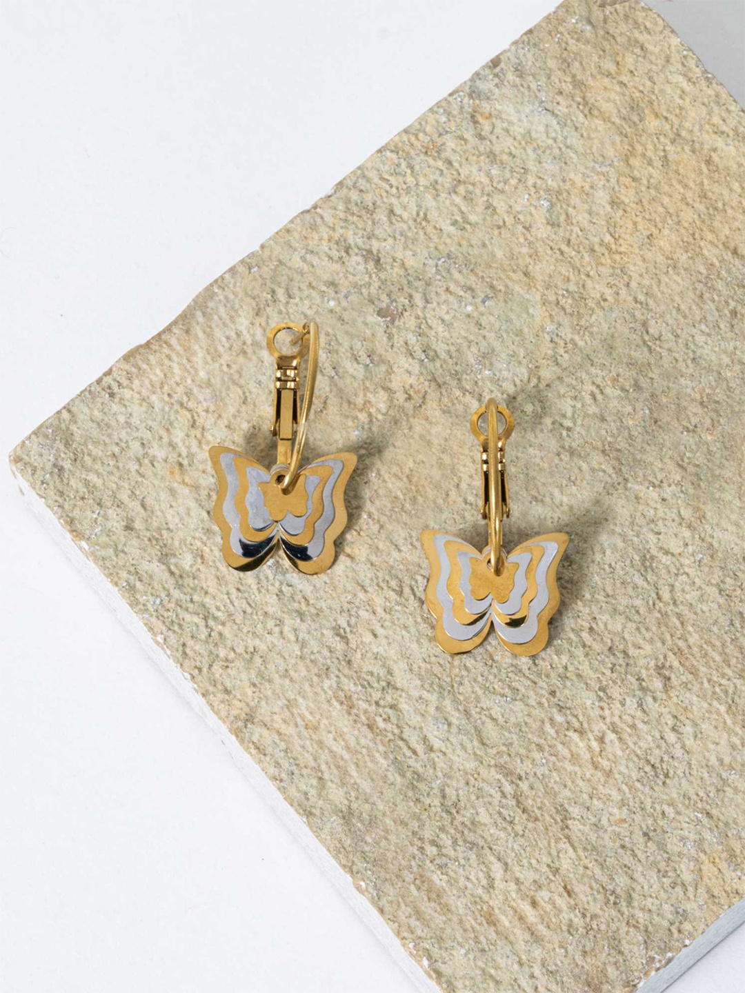 

ZAISHA 18K Gold Plated Stainless Steel Contemporary Shaped Drop Earrings
