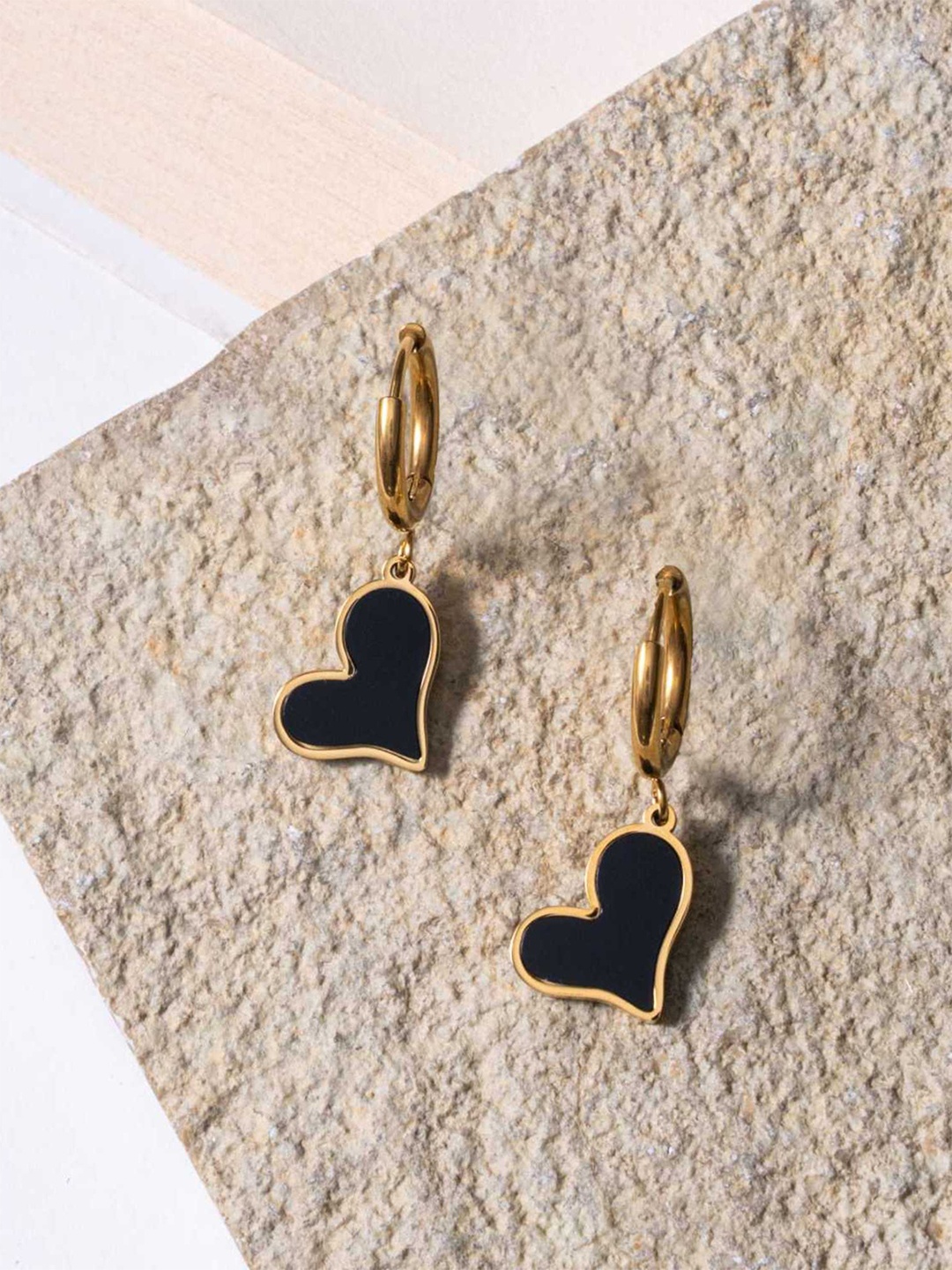

ZAISHA Stainless Steel 18K Gold-Plated Contemporary Shaped Drop Earrings