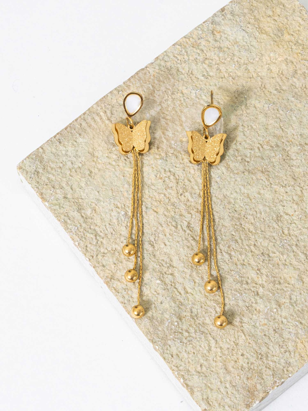 

ZAISHA 18K Gold Plated Stainless Steel Contemporary Shaped Drop Earrings