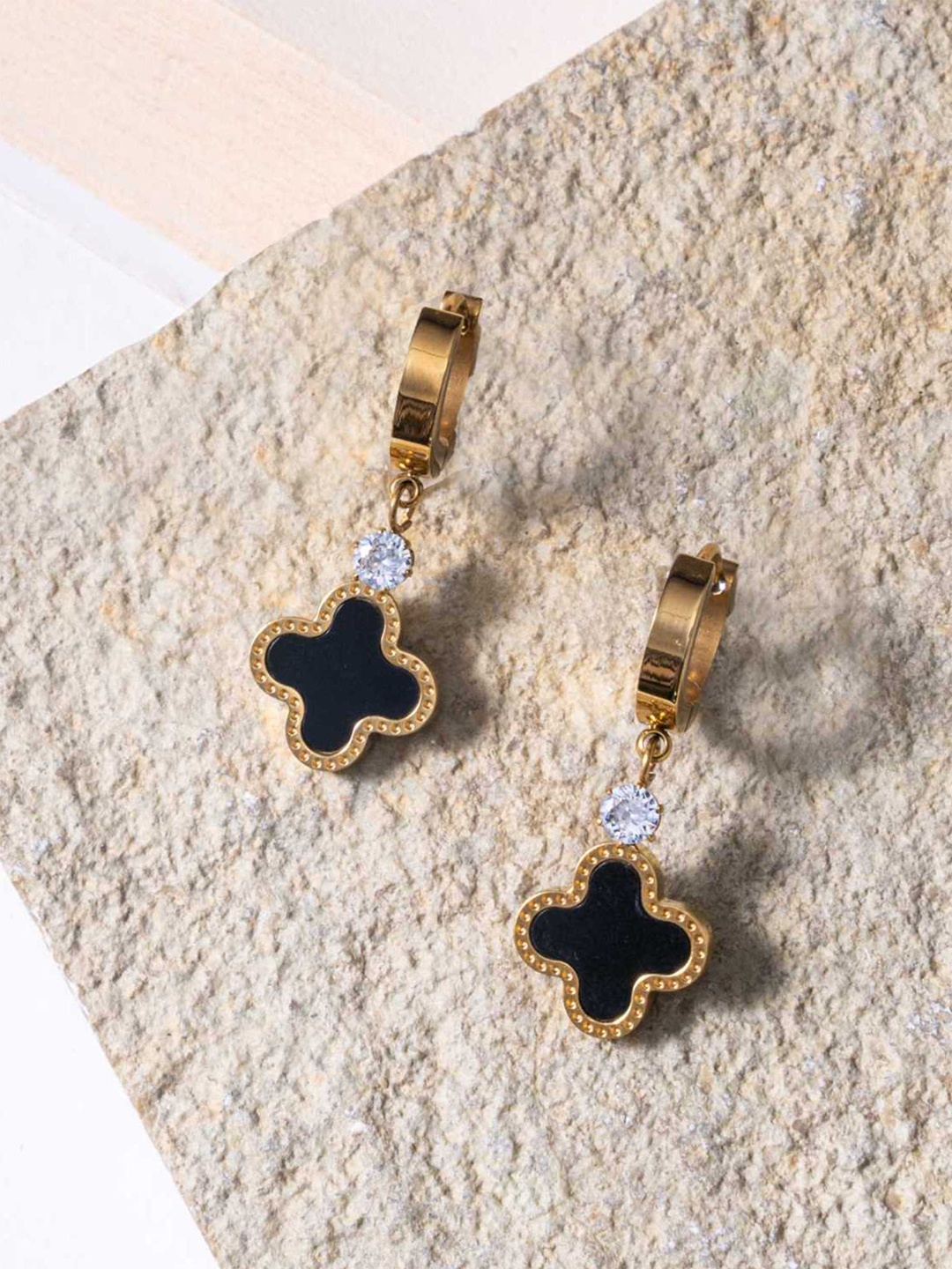 

ZAISHA Stainless Steel 18K Gold-Plated Contemporary Shaped Drop Earrings