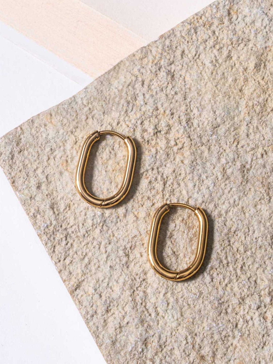 

ZAISHA 18k Gold-Plated Contemporary Shaped Hoop Earrings