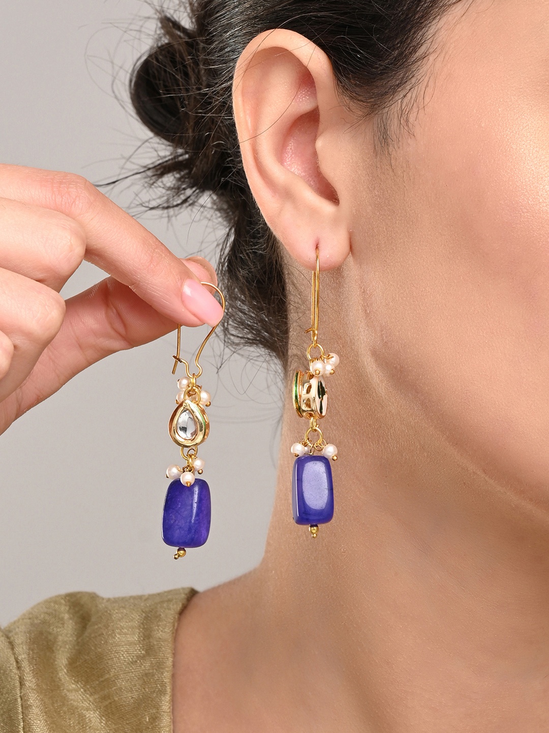 

Anvik Contemporary Drop Earrings, Blue