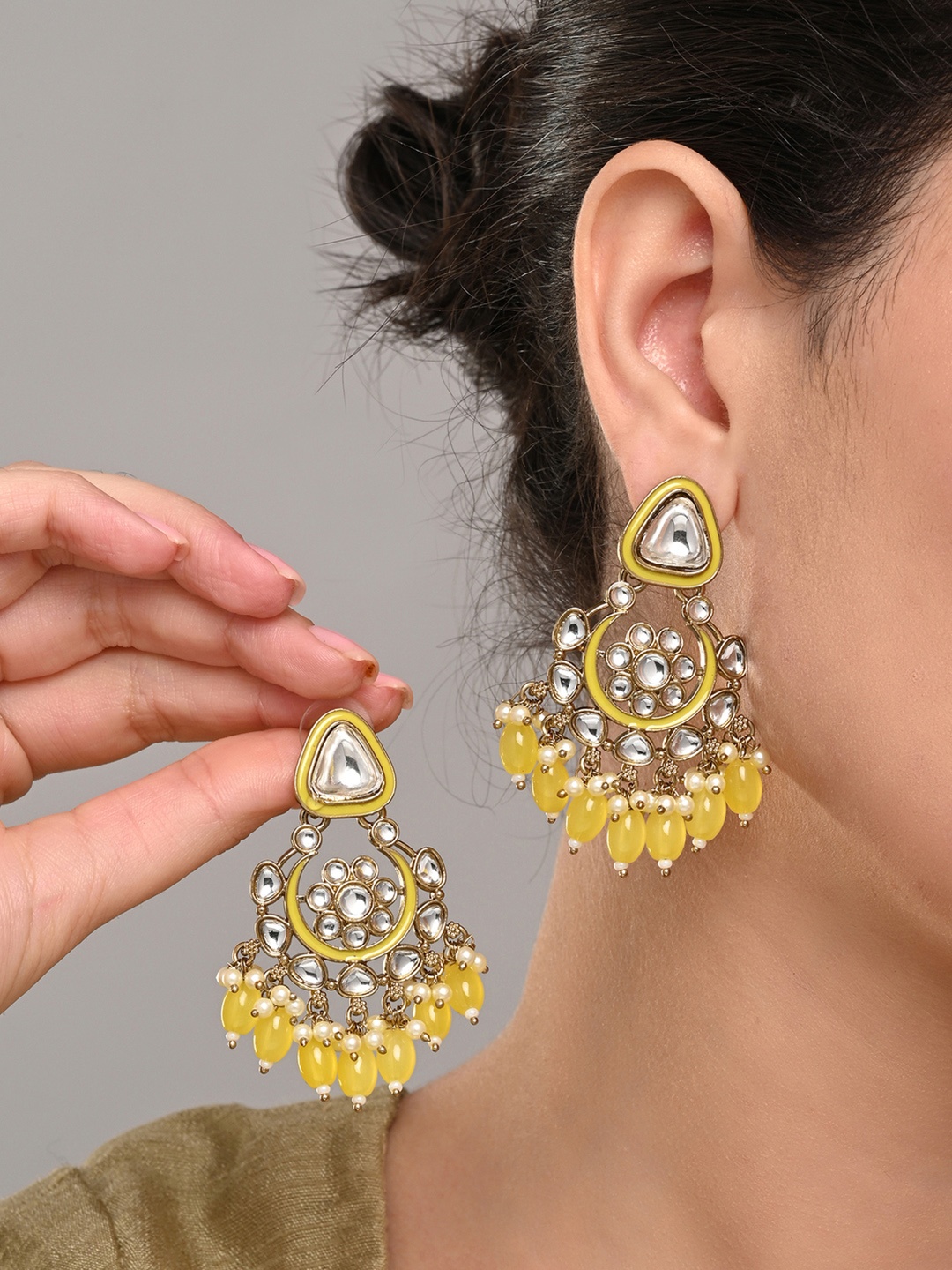 

Anvik Contemporary Drop Earrings, Yellow