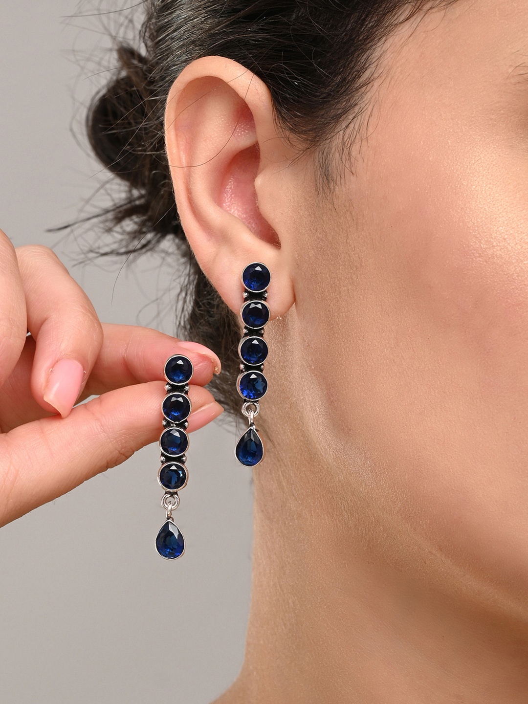 

Anvik Contemporary Drop Earrings, Blue