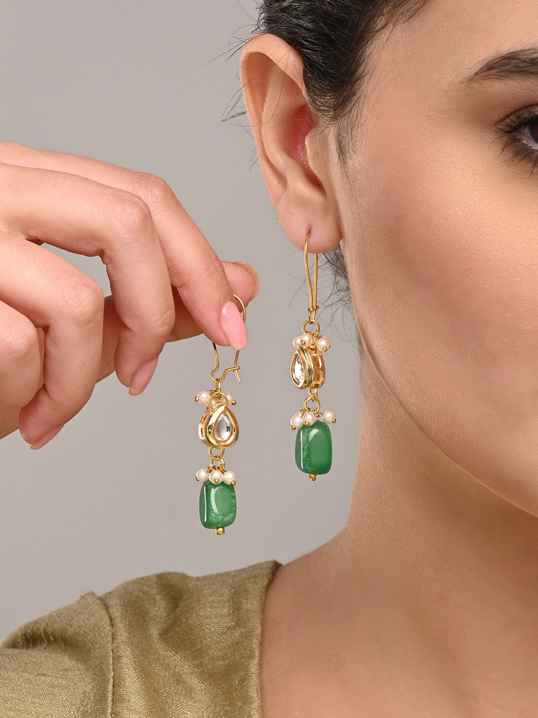 

Anvik Contemporary Drop Earrings, Green