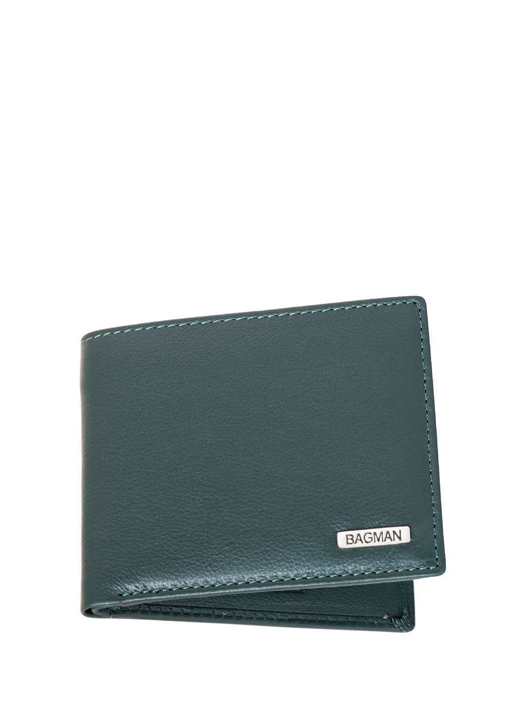 

BAGMAN Men Leather Two Fold Wallet, Green