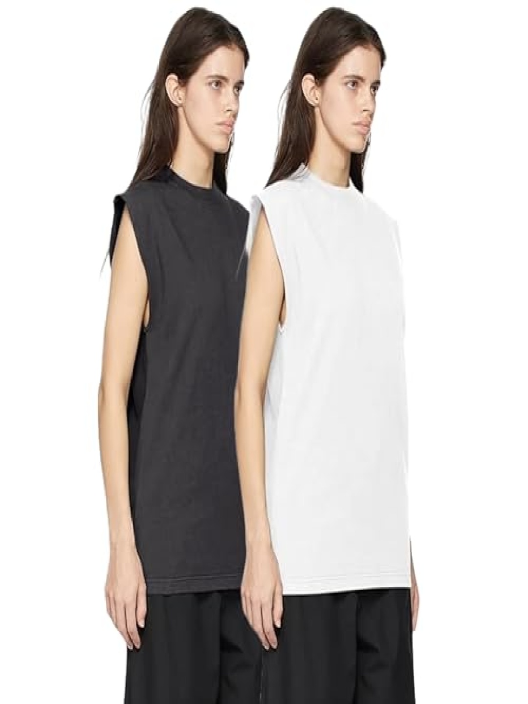 

NOTWILD Women Pack Of 2 Solid Round Neck Cotton T-shirts, Black