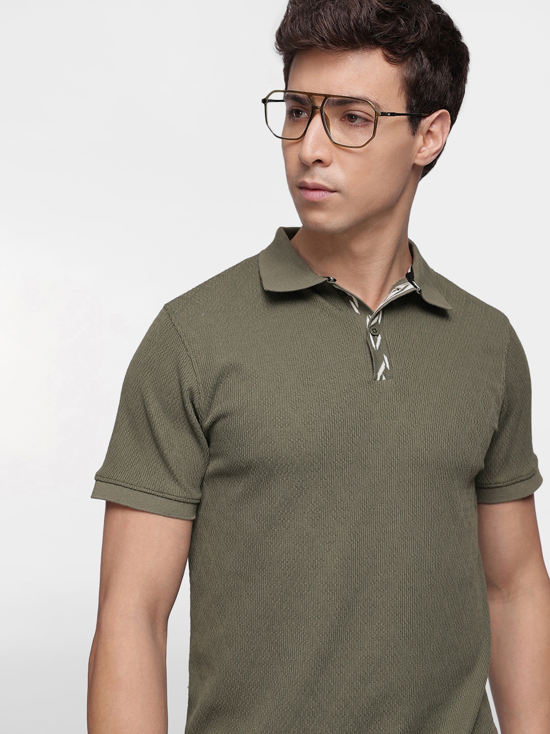 

French Connection Men Polo Collar T-shirt, Green