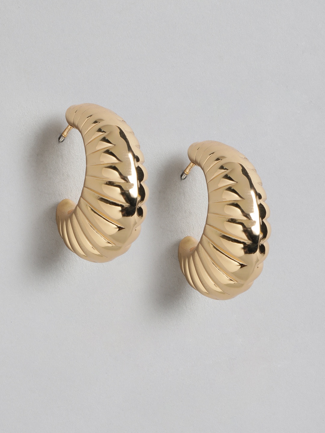 

Forever New Gold-Plated Contemporary Half Hoop Earrings