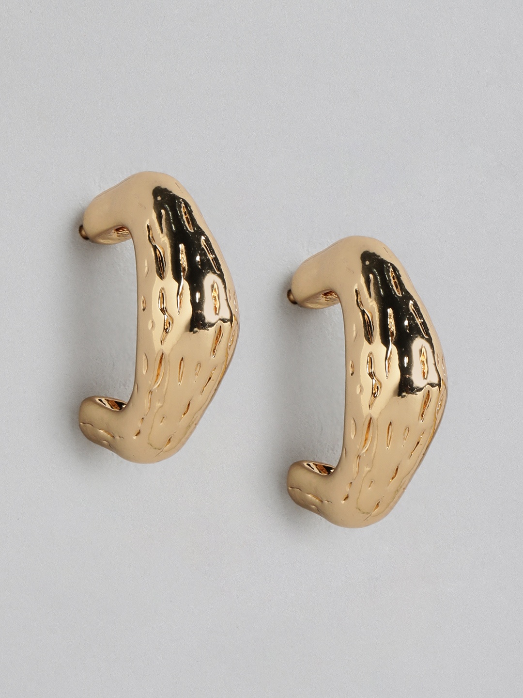 

Forever New Gold-Plated Contemporary Half Hoop Earrings