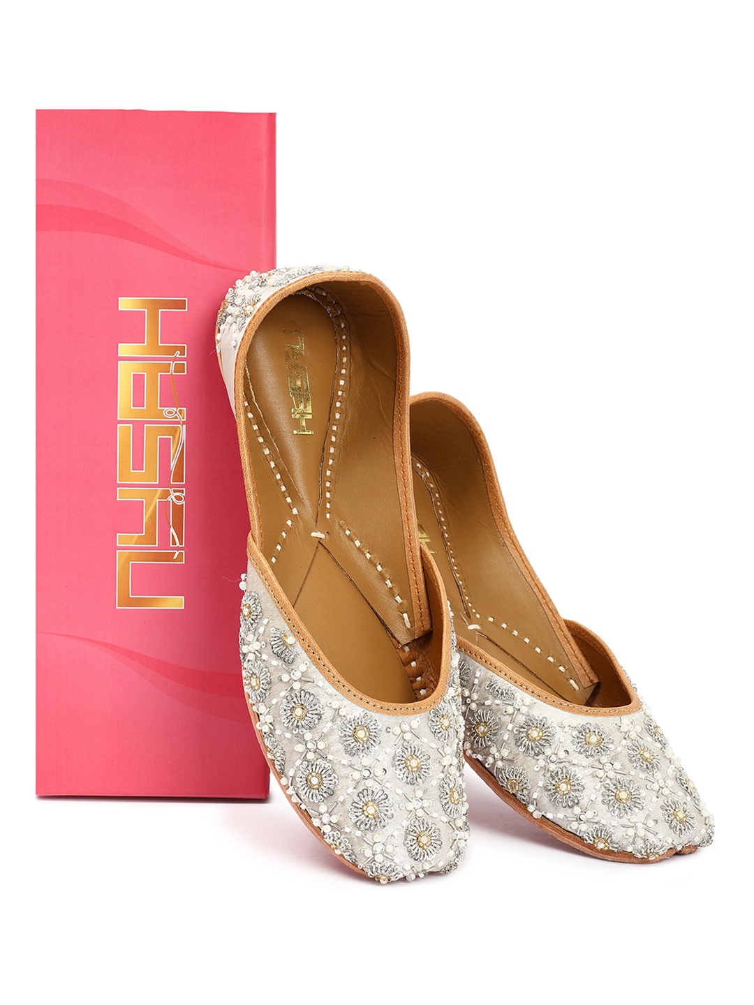 

Nysah Women Embellished Ethnic Mojaris Flats, Silver