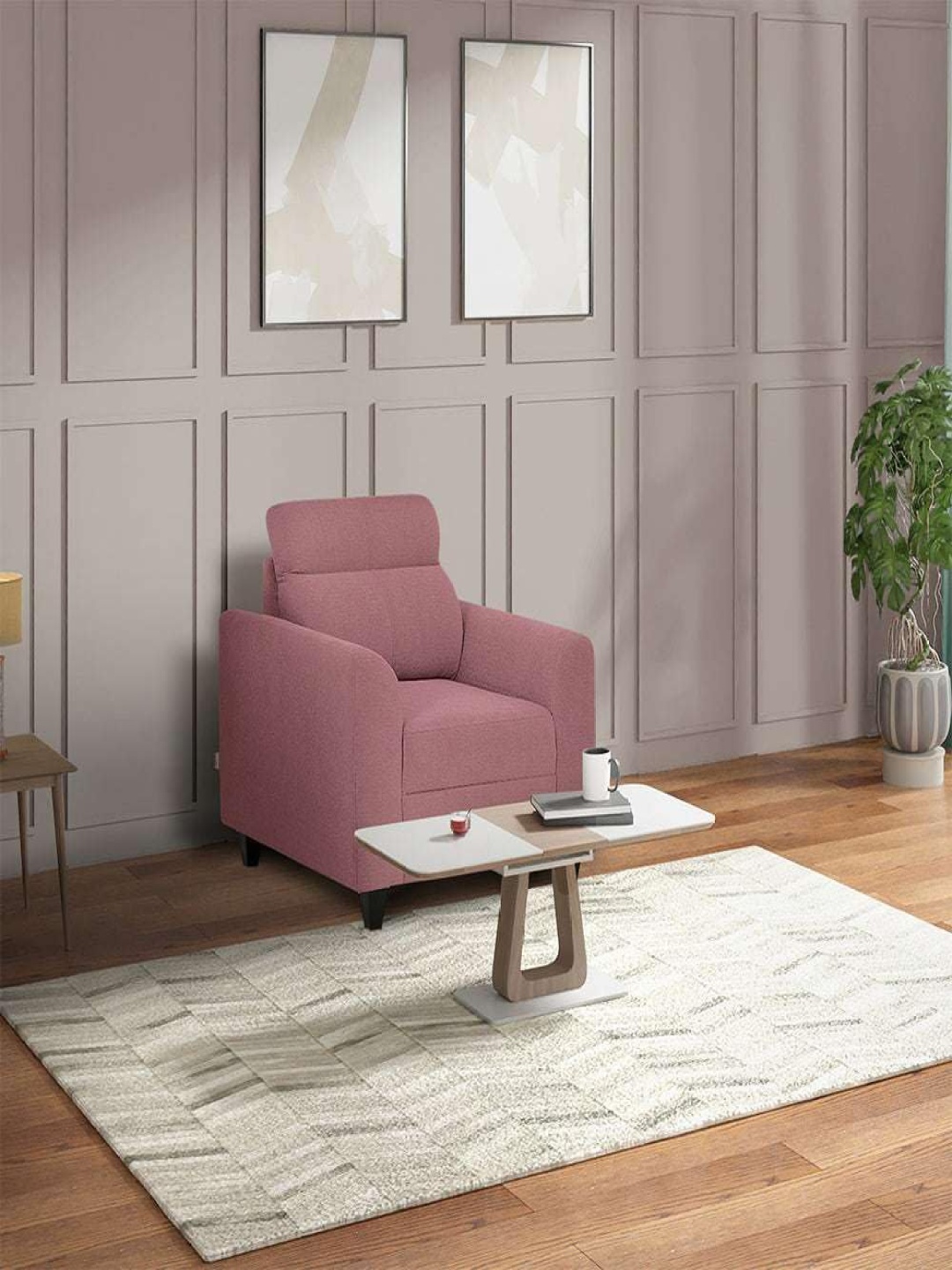 

Duroflex Zivo Plus Dusky Pink 1 Seater Foam Inflatable Sofa Set
