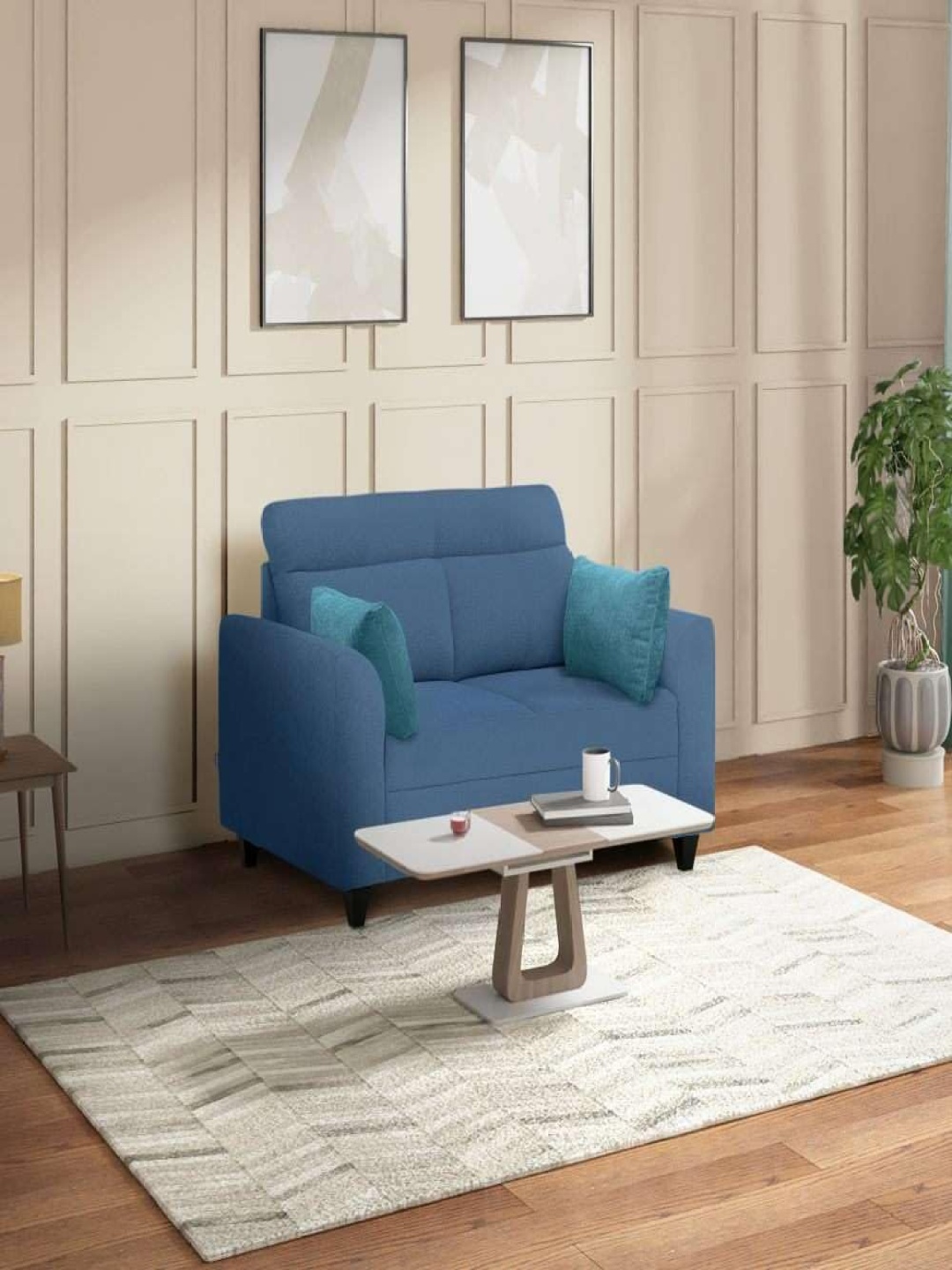 

Duroflex Zivo Plus Blue Fabric 2 Seater Sofa Set