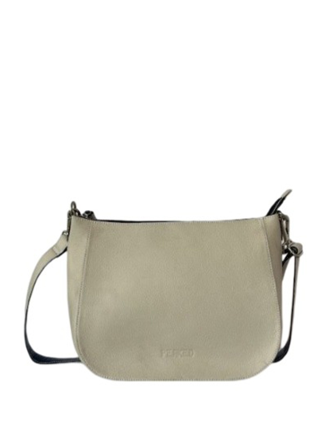 

PERKED Women Solid Structured Leather Handheld Bag, Beige