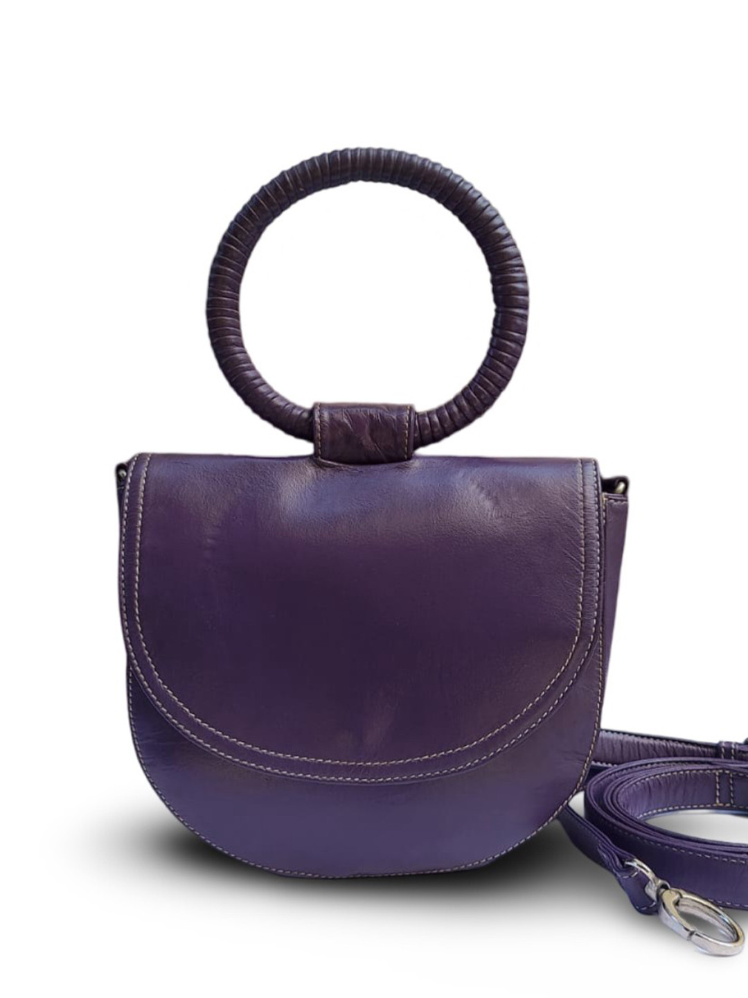 

PERKED Women Solid Miniature Leather Sling Bag, Purple