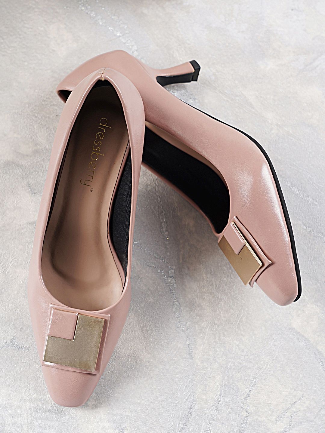 

DressBerry Women PU Kitten Pumps, Pink