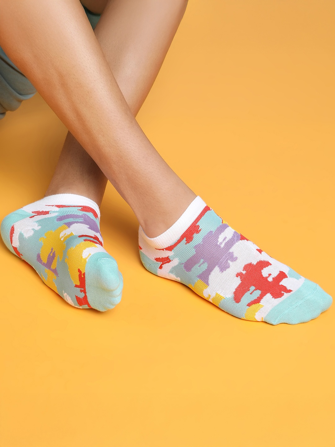 

Puma Unisex Pack Of 2 Patterned Cotton Ankle Length Socks, White