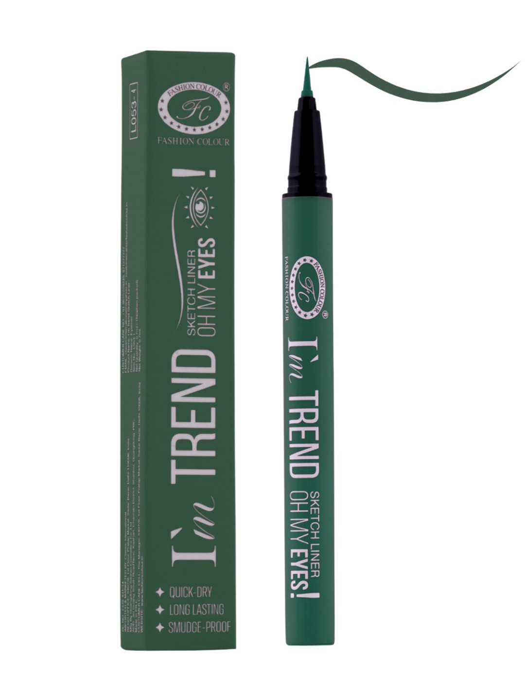 

Fashion Colour I'm Trend Sketch Quick Dry Long Lasting Eyeliner- 0.7ml - Passion Green 04