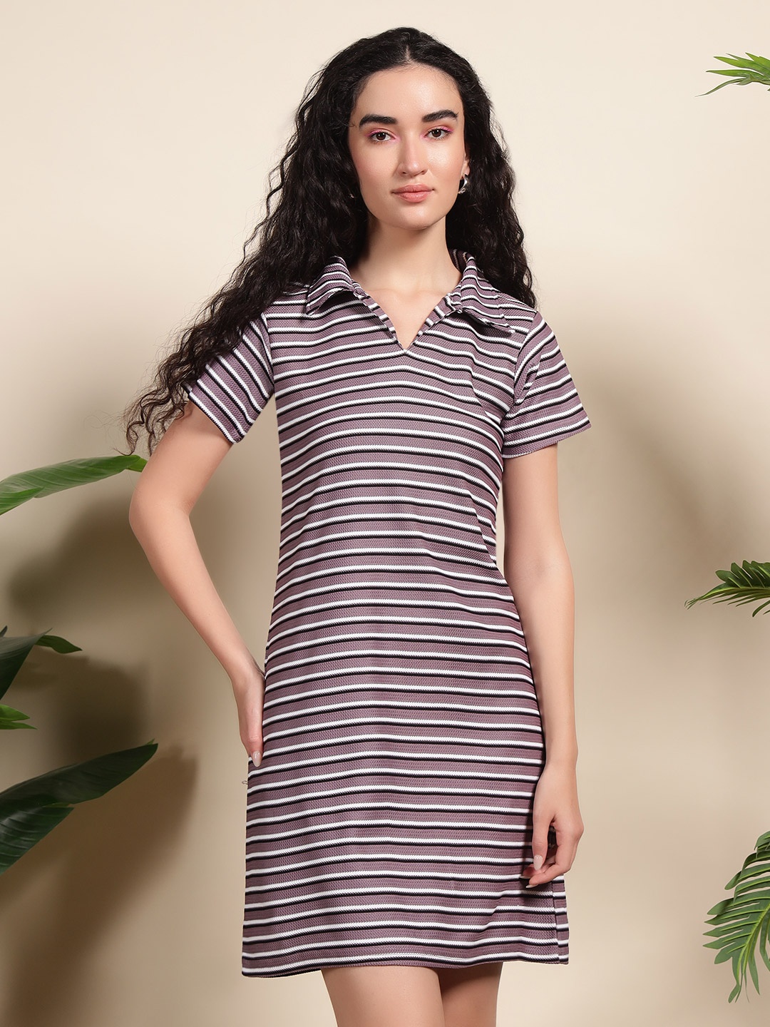 

The Dry State Striped T-shirt Dress, Purple