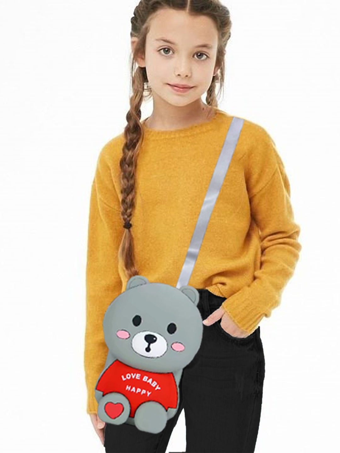 

Carry Trip Girls Graphic Printed Sling Bag, Grey
