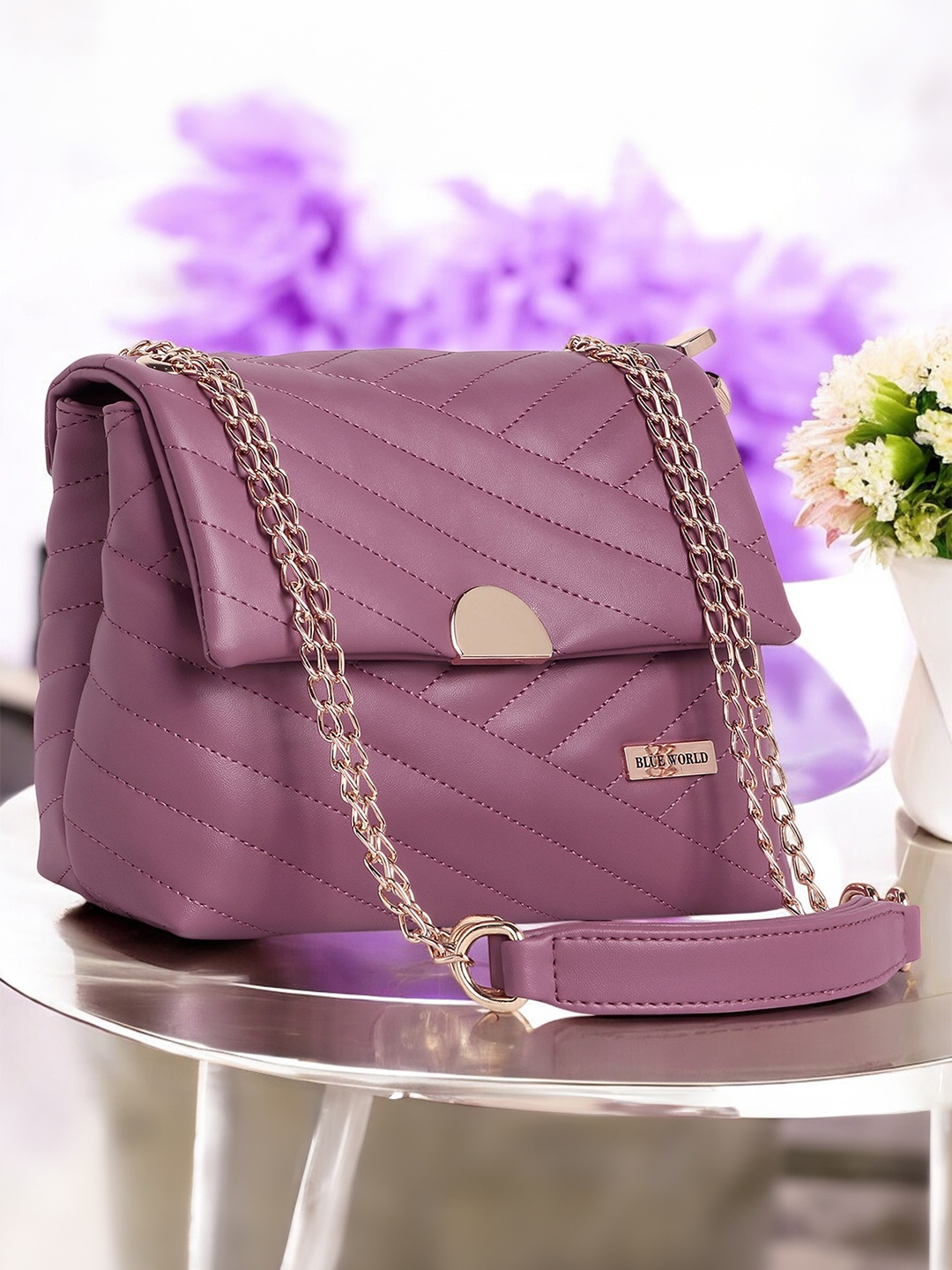 

BLUE WORLD Women Solid Crossbody Sling Bag, Pink