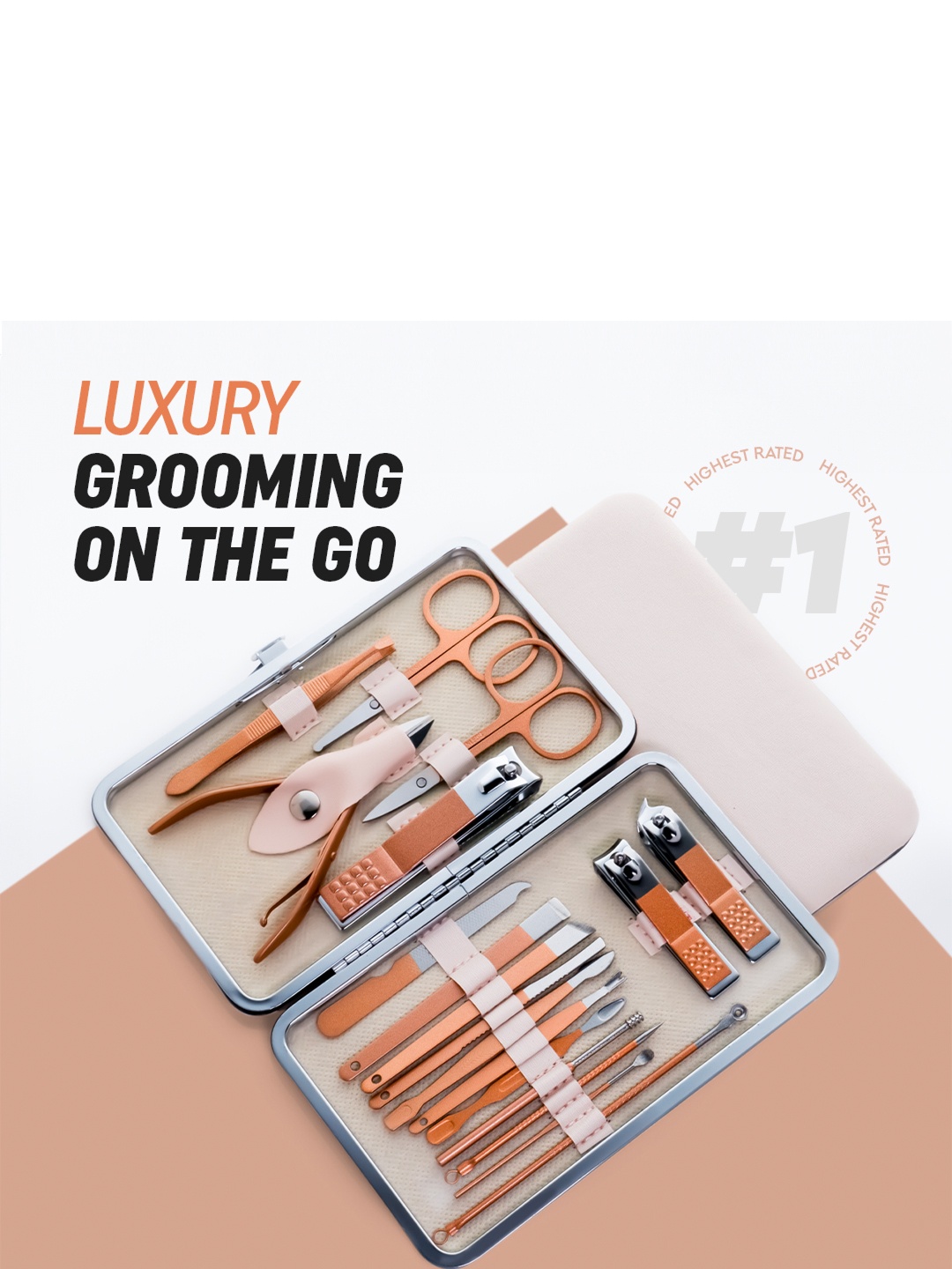 

Gleva 18-Pcs Manicure Kit, Gold