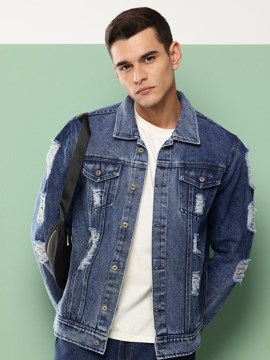 

VOXATI Men Denim Jacket, Blue