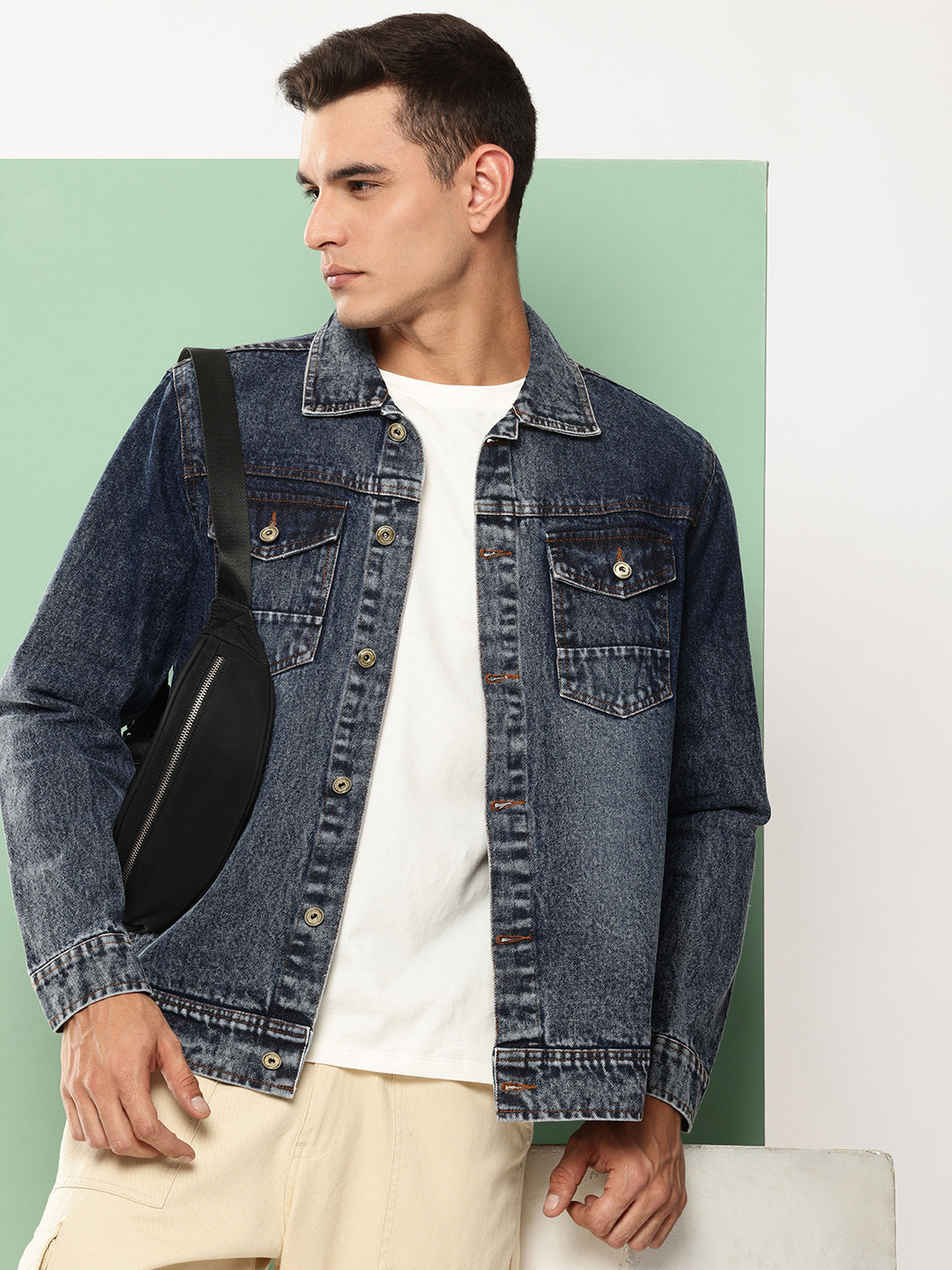 

VOXATI Men Denim Jacket, Blue