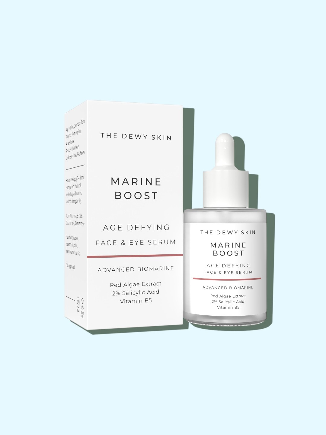 

The Dewy Skin Marine Boost Face & Eye Serum - 30ml, White