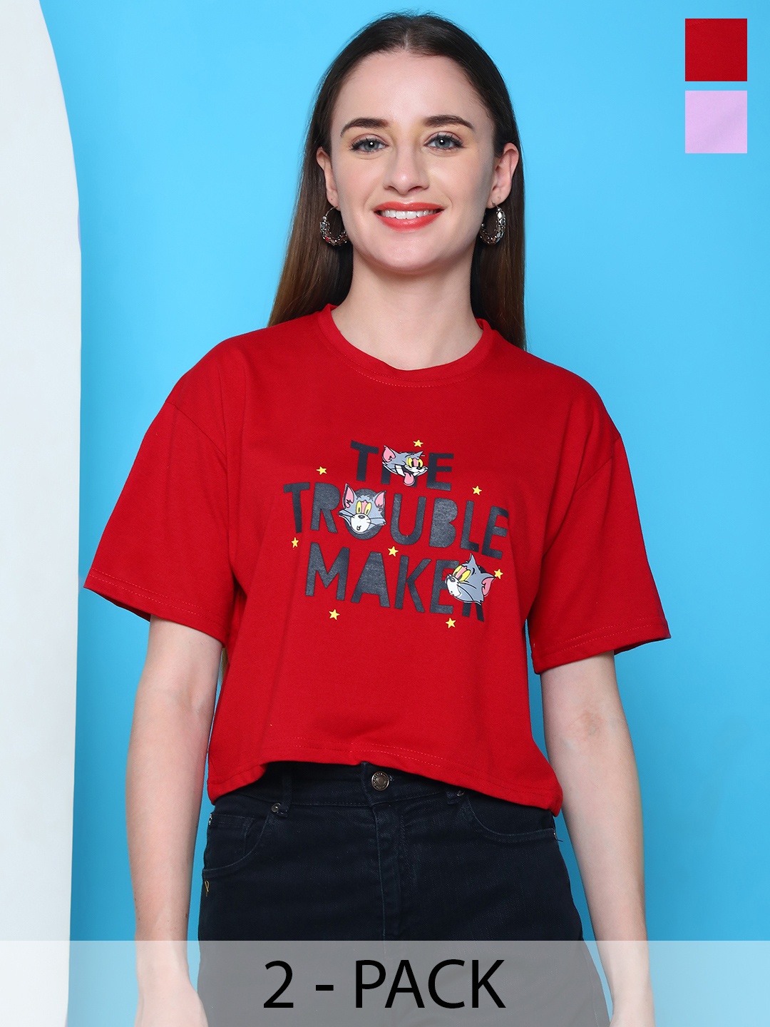 

Dreambe Women Typography 2 Wonder Woman Printed Fusion Applique T-shirt, Multi