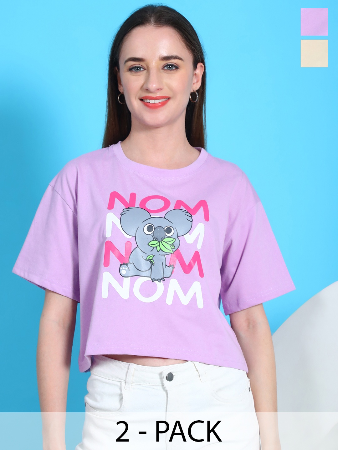

Dreambe Women Typography 2 Wonder Woman Printed Fusion Applique T-shirt, Multi