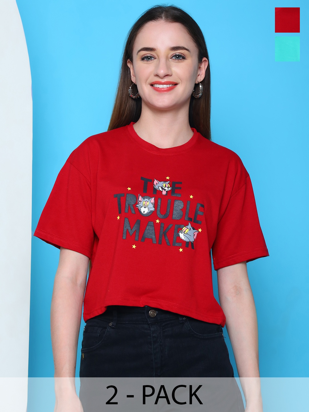 

Dreambe Women Typography 2 Wonder Woman Printed Fusion Applique T-shirt, Multi