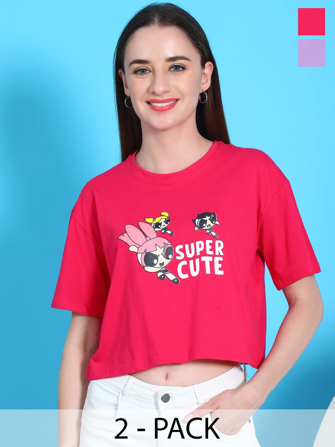 

Dreambe Women Typography 2 Wonder Woman Printed Fusion Applique T-shirt, Multi