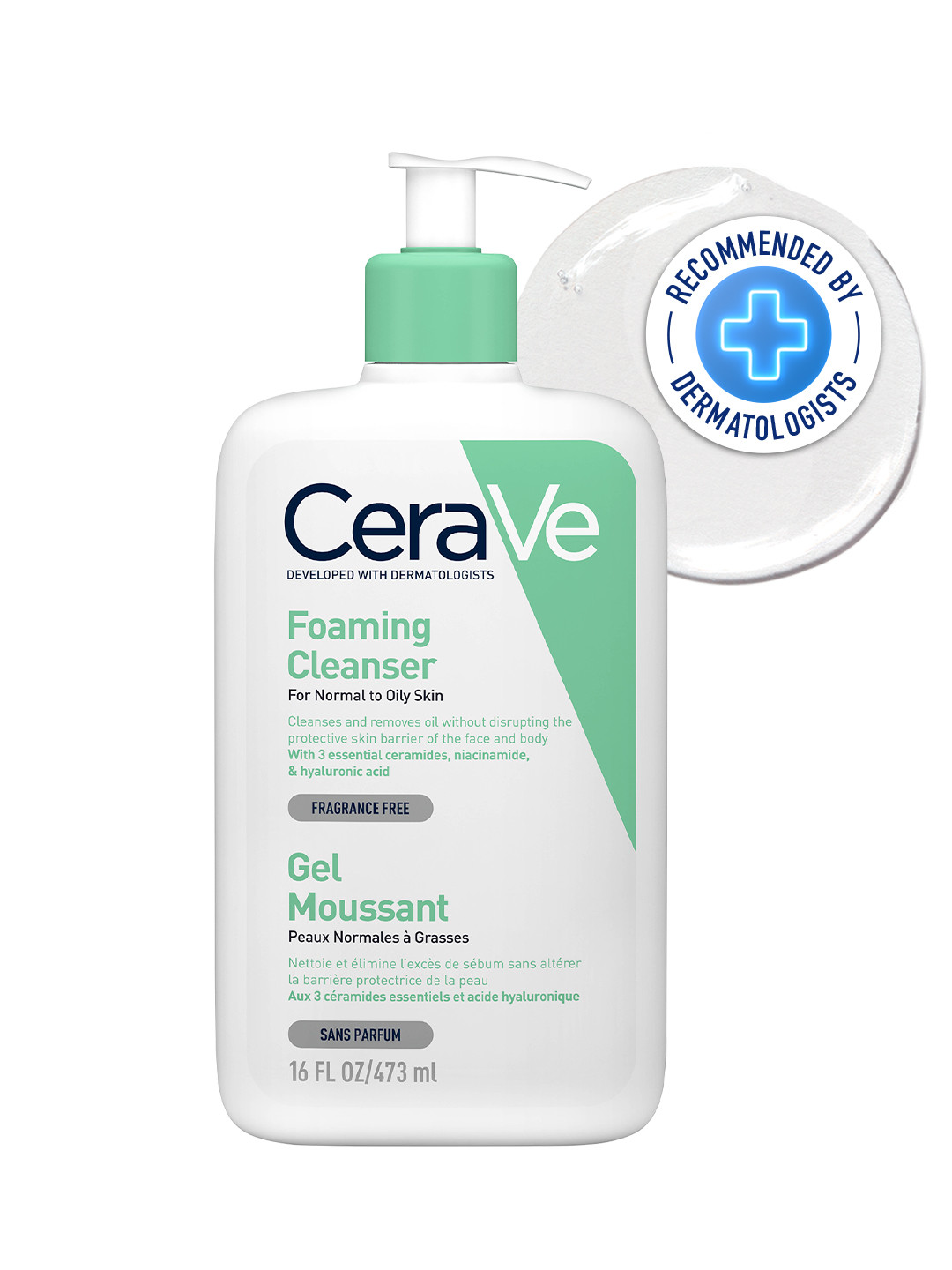 

CeraVe Dermatologist Recommended Foaming Cleanser For Oily Skin - 473ml, White