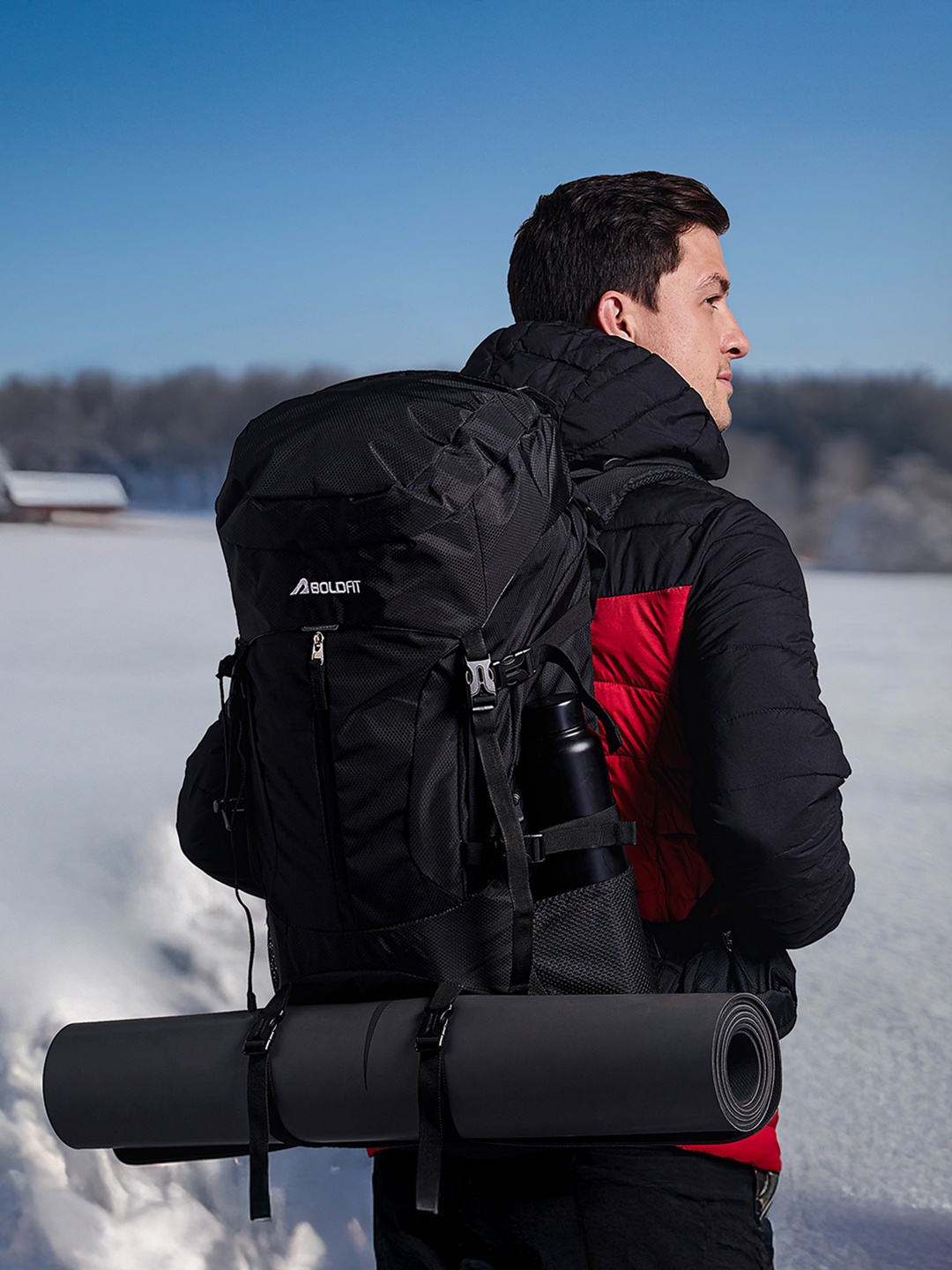 

BOLDFIT Unisex Solid Rucksack 60 L, Black