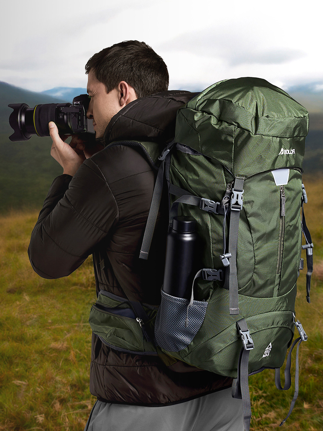 

BOLDFIT Summit Pro Rucksack Bag 60L, Green