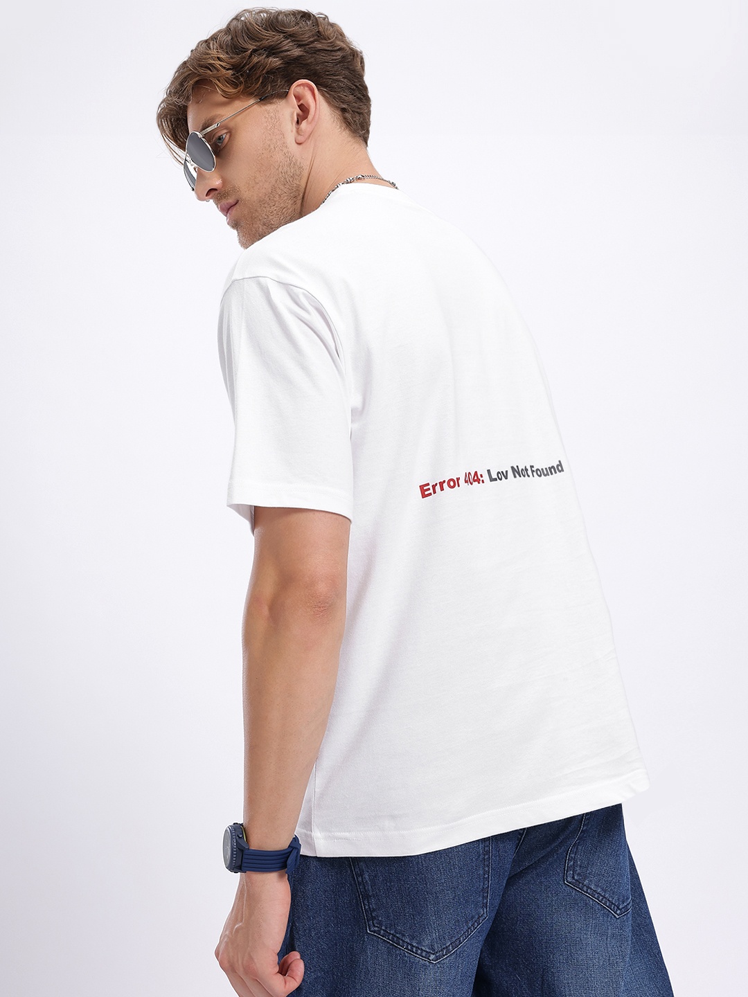 

glitchez Iconic Instincts Printed Oversized T-shirt, White