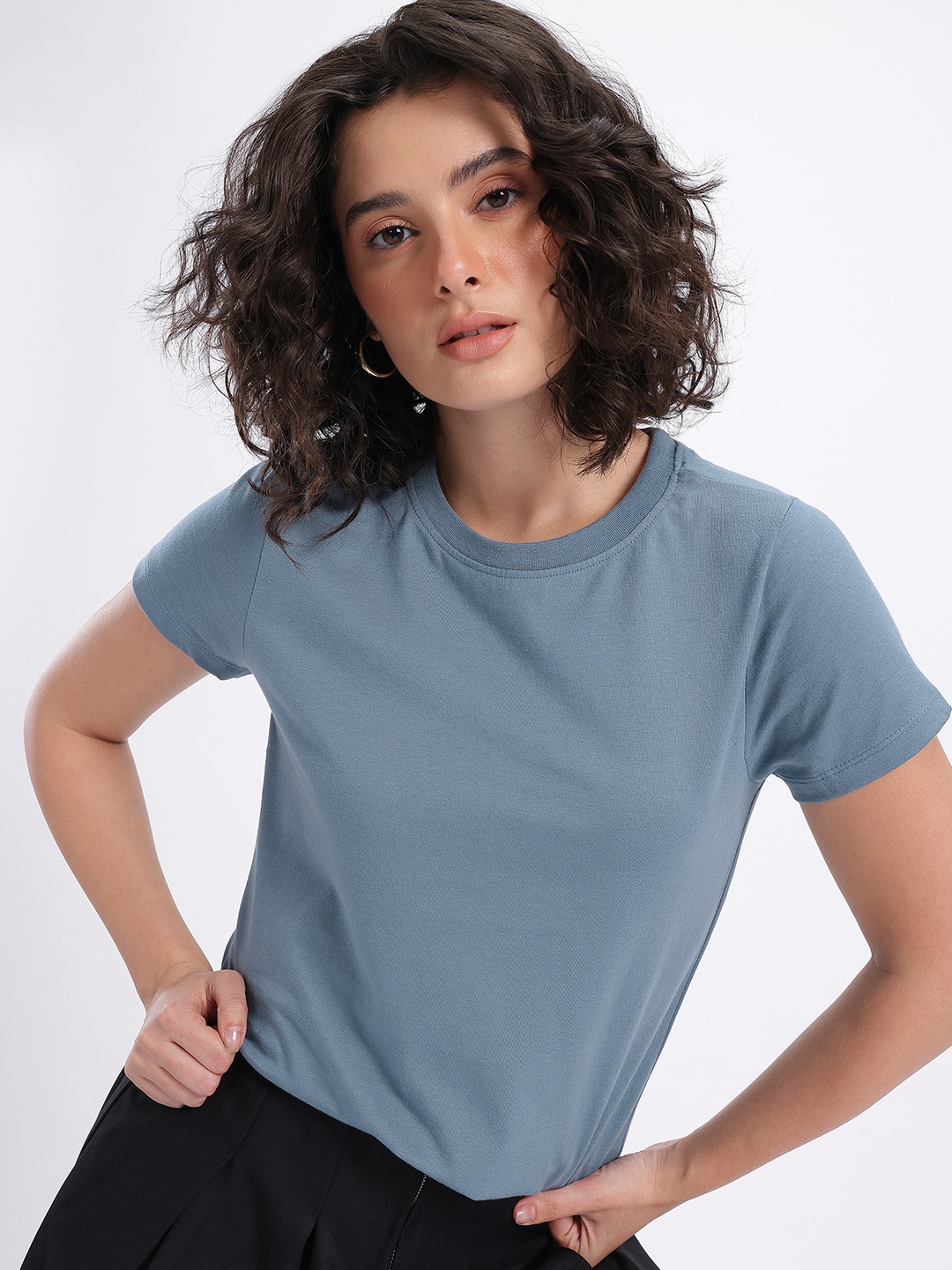 

glitchez Laid Back Comfort Round Neck T-shirt, Blue