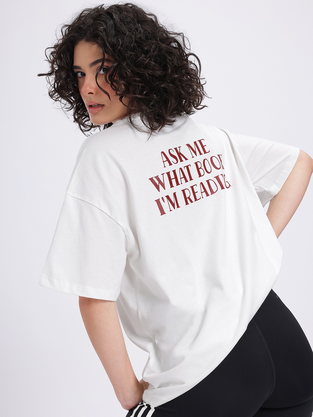

glitchez Print Prowess Printed Oversized Fit T-shirt, White