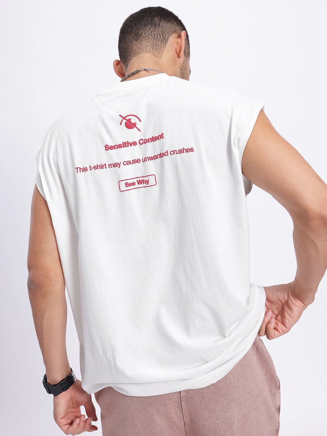 

glitchez Printed Oversized T-shirt, White