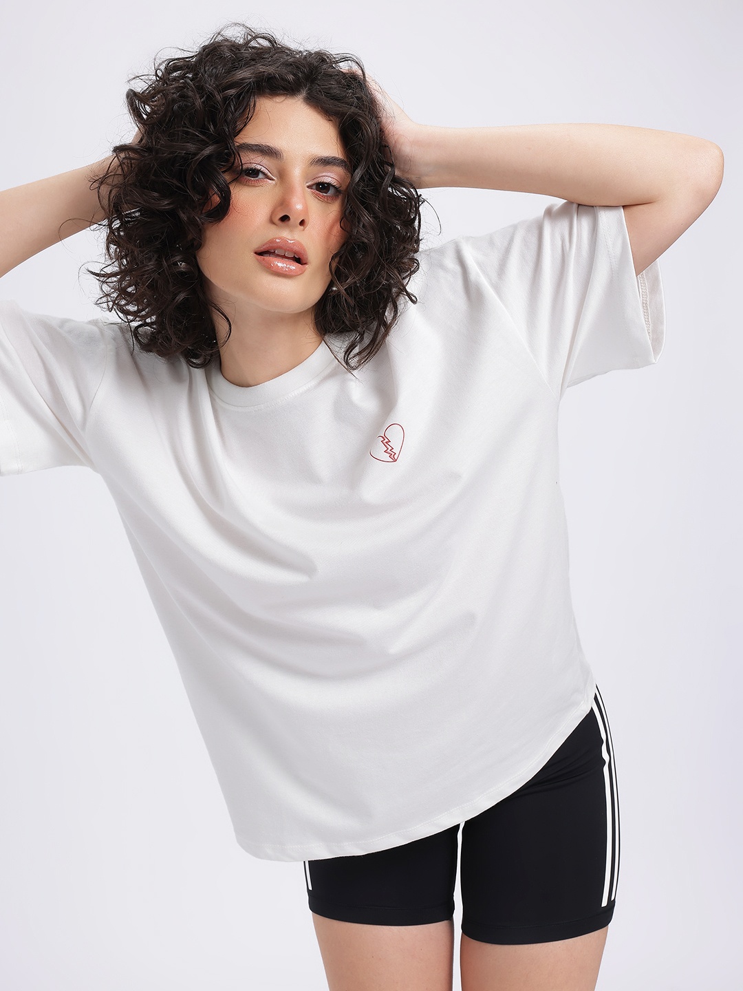 

glitchez Break Your Heart Oversized Fit T-shirt, White