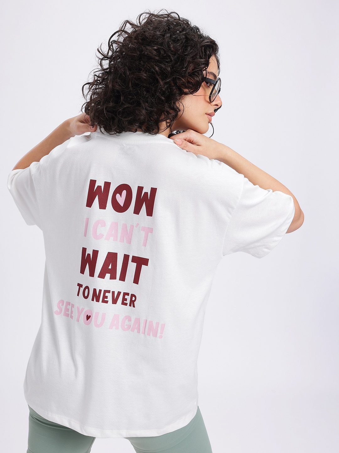 

glitchez Loud & Proud Printed Oversized Fit T-shirt, White