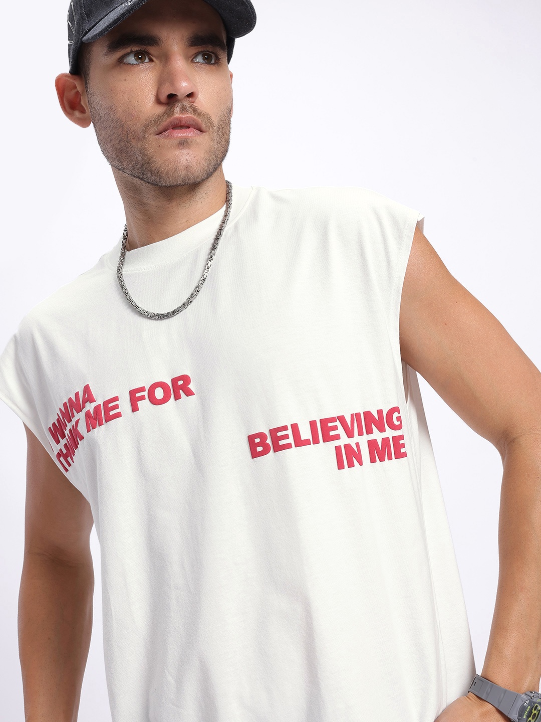 

glitchez Printed Oversized T-shirt, Off white