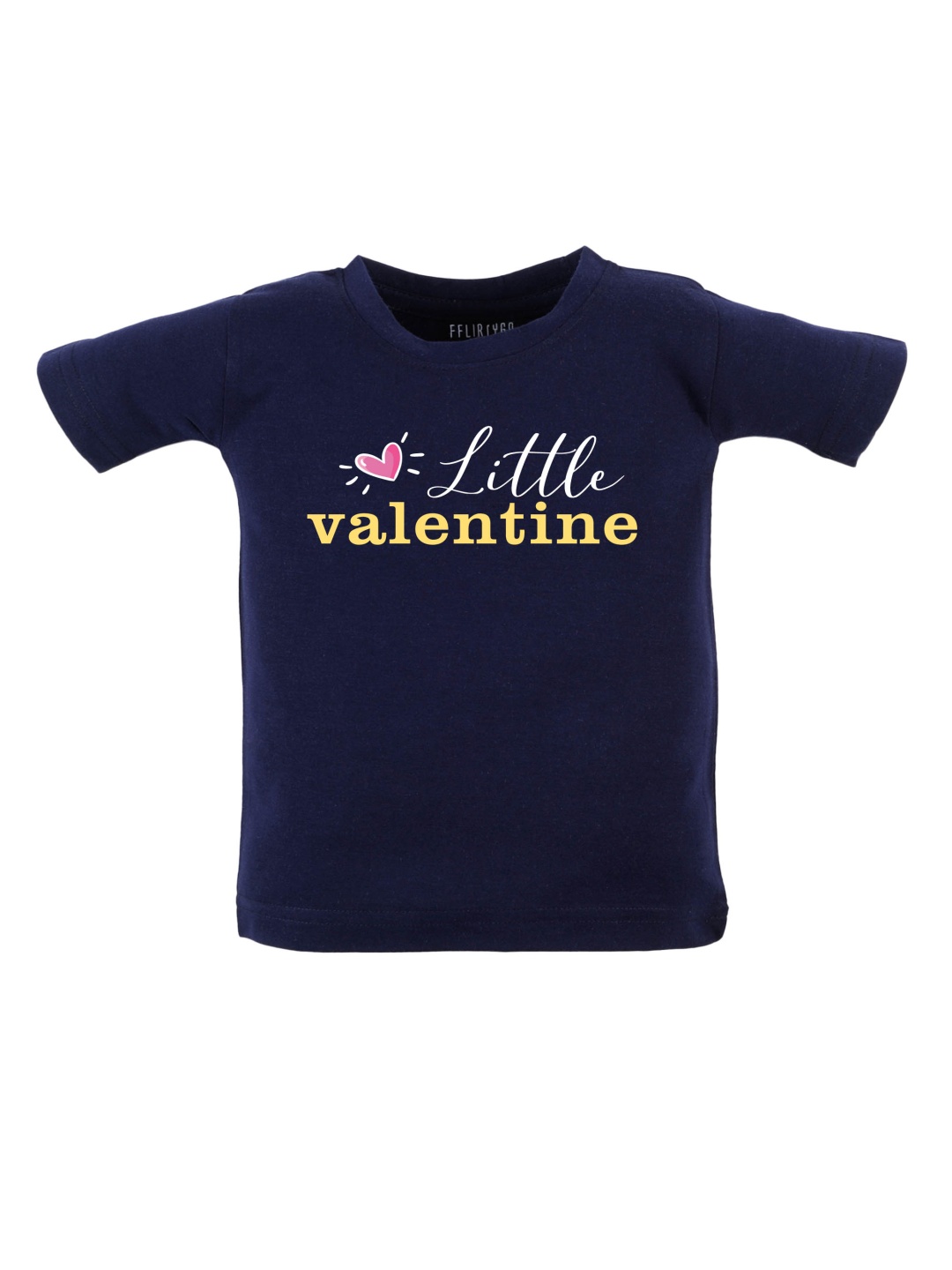 

FFLIRTYGO Unisex Kids Typography Printed Round Neck Cotton T-shirt, Navy blue